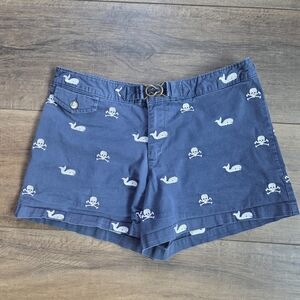 Libertine For Target Blue Women's Shorts with Preppy Nautical/ Skull Print